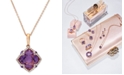 EFFY Collection Lavender Ros&eacute; by EFFY&reg; Amethyst (5-3/4 ct. t.w.) and Diamond (1/5 ct. t.w.) Clover Pendant in 14k Rose Gold
